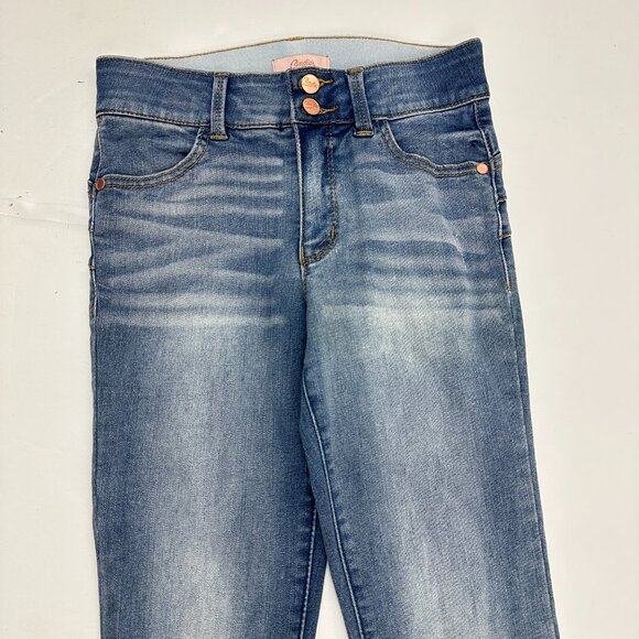 Candie's Raw Hem Distressed Skinny Women's size 0 Medium Blue Denim jeans - Picture 2 of 5